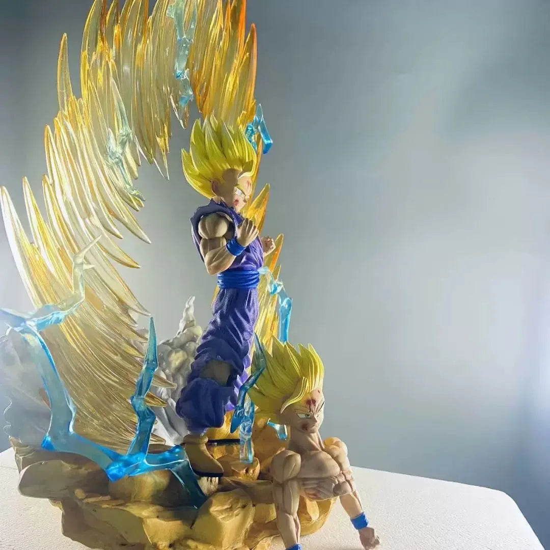 Dragon Ball Son Gohan Anime Figures Super Saiyan 2 Figurine Luminous Statue Replaceable Head Hand Model Fans Birthday Gifts Toys