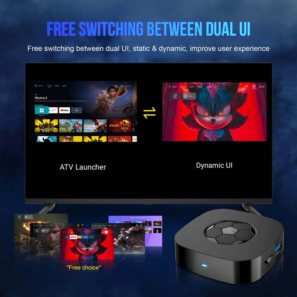2026 New T1 Ultra TV Box Dual UI Interface 8K Ultra HD Android 16 8GB 128GB WIFI 6 Assistant Smart Streaming Media Player