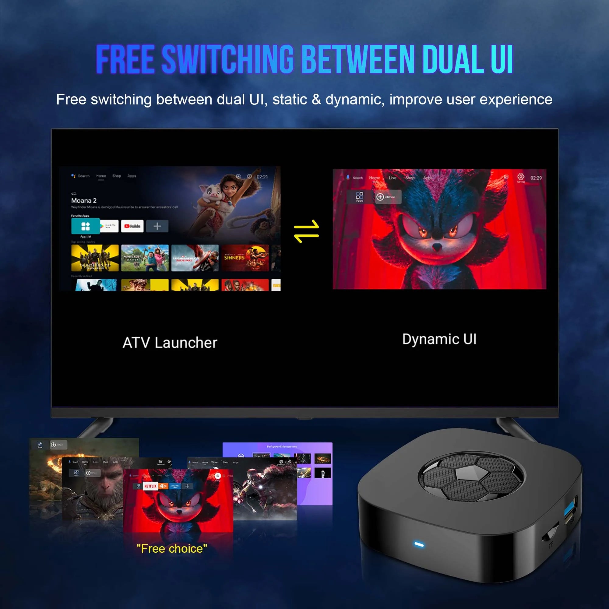 2026 New T1 Ultra TV Box Dual UI Interface 8K Ultra HD Android 16 8GB 128GB WIFI 6 Assistant Smart Streaming Media Player