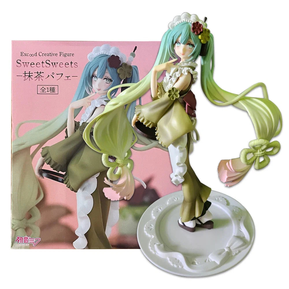 20C Hatsune Miku Figure Creative Sweet Matcha Parfait Dress Dress Up Model Toy Unlimited Charm Gift Collection Action Figure PVC