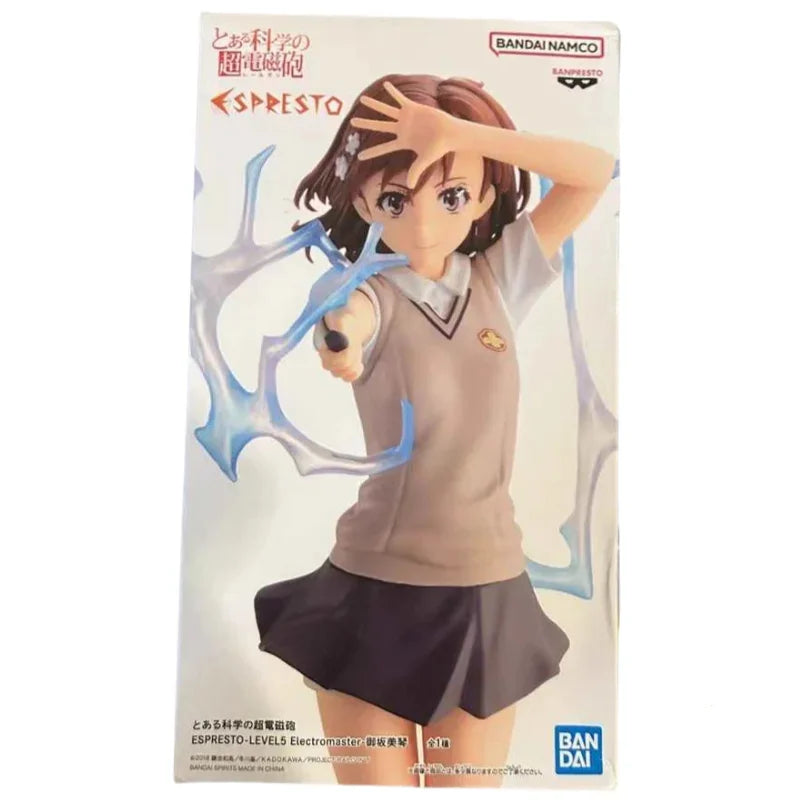 In Stock Bandai Namco Banpresto Genuine Espresto Level5 Electromaster Misaka Mikoto Pvc Desktop ornament Anime Model Toy Gift