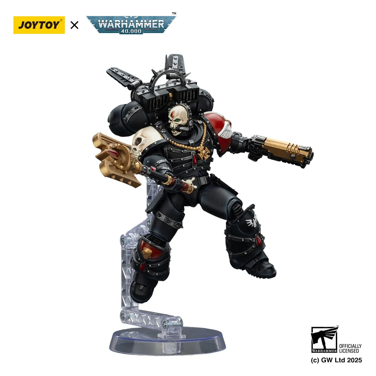 JOYTOY Warhammer 40k 1/18 Action Figures Blood Angels Lemartes With Jump Pack,Blood Crozius and Absolver Bolt Pistol