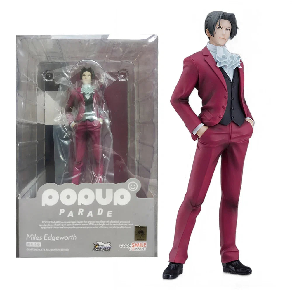 18CM Anime Gyakuten Saiban Mitsurugi Reiji Figure Game Doll Toy Model Doll Standing Naruhodo Ryuichi Aciton Figure PVC