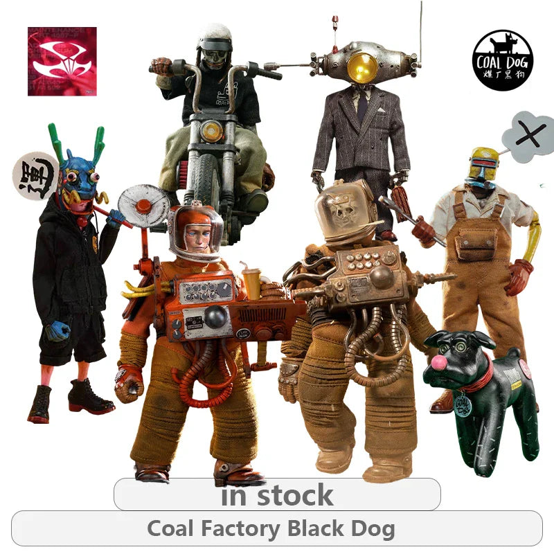 DAMTOYS 1:12 Kohlefabrik Black Dog Serie Quiet Sir/Endless Journey Astronaut Sputnik 1 Actionfigur Modell Spielzeug Bewegliches Modell