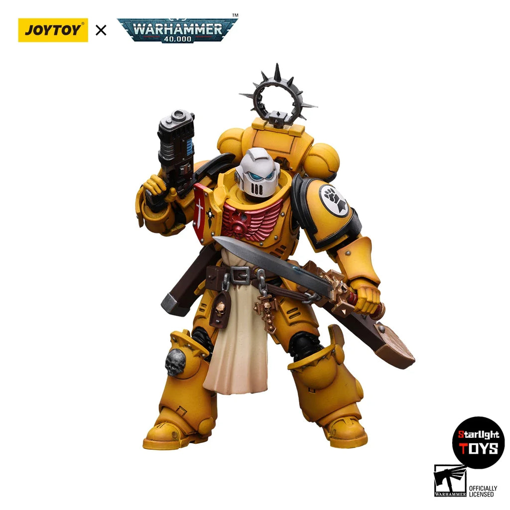 JOYTOY Warhammer 40K Primaris Space Marines Imperial Fists Bladeguard Veteran Model Toy 1/18 Action Figure