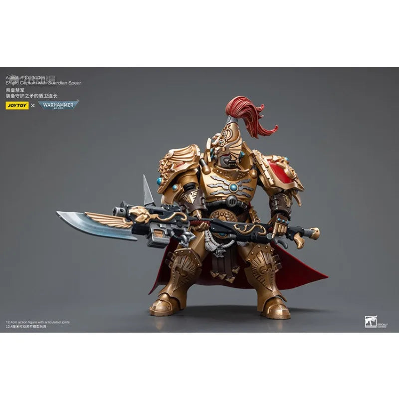 JOYTOY Genuine JOYTOY X Warhammer 40K Series Company Commander A Guard Unit Flag Execution Officer Movable Model Boy's Gift