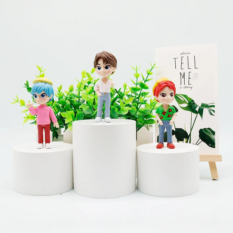 10pcs Q-Version K-Pop Model Figurine Anime Demon Hunters Suit Action Figures Desktop Decoration Ornaments Movie Fans Toy Gifts