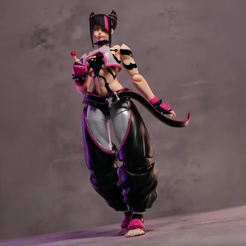 Original Kaiyodo Rinsen Technology Amazing Yamaguchi Style Street Fighter Juri Anime Action Figure Model Toy Collection Gift