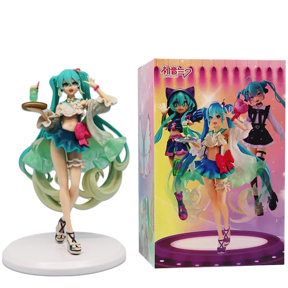 Judai Exceed Creative VOCALOID Hatsune Miku Melon Soda Float PVC Action Figure Model Doll Toys In Stock