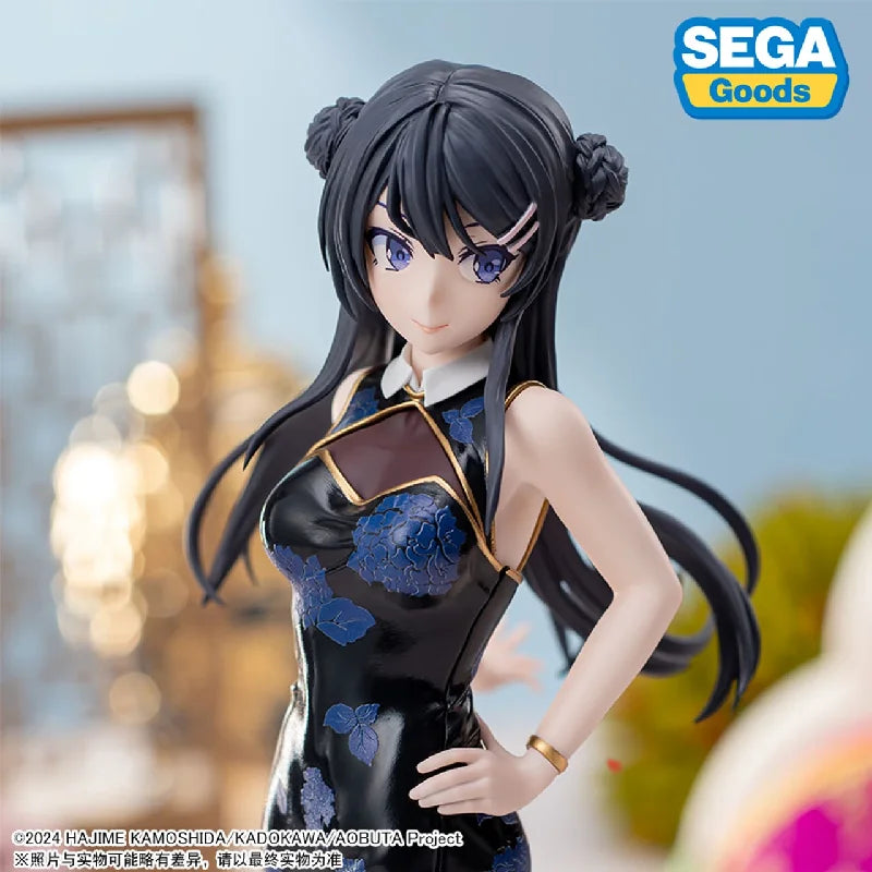 Original SEGA Rascal Does Not Dream of A Bunny Girl Senpai‌ Sakurajima Mai Cheongsam PVC Anime Figures Action Figure Model Toys