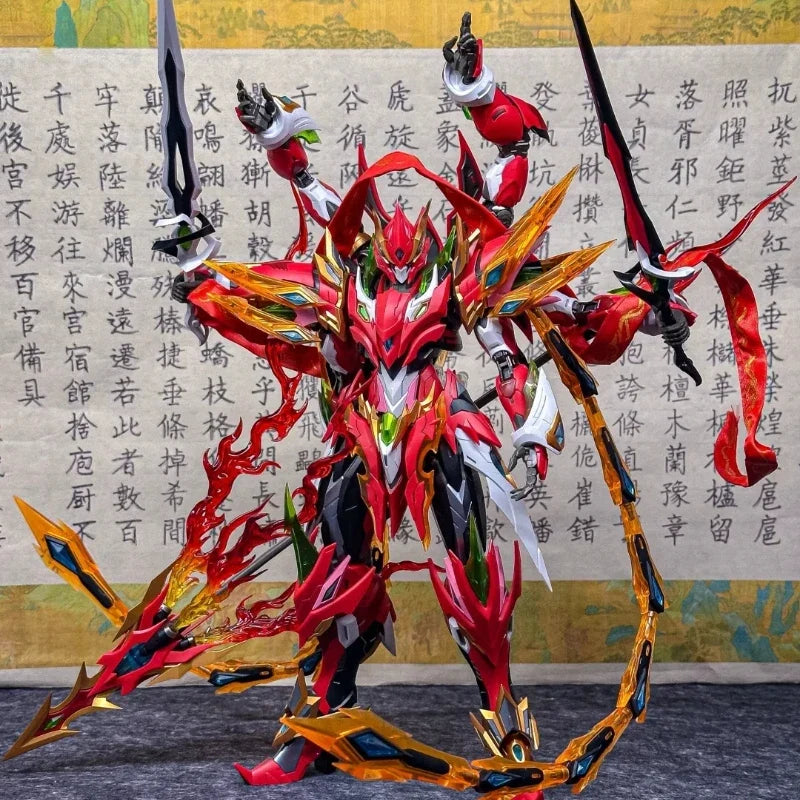 Motor Nuclear Nezha Six-Armed Mecha With Lotus Base Alloy Skeleton Assembly Model Kit Action Figures Trendy Toy Boy Ideal Gift