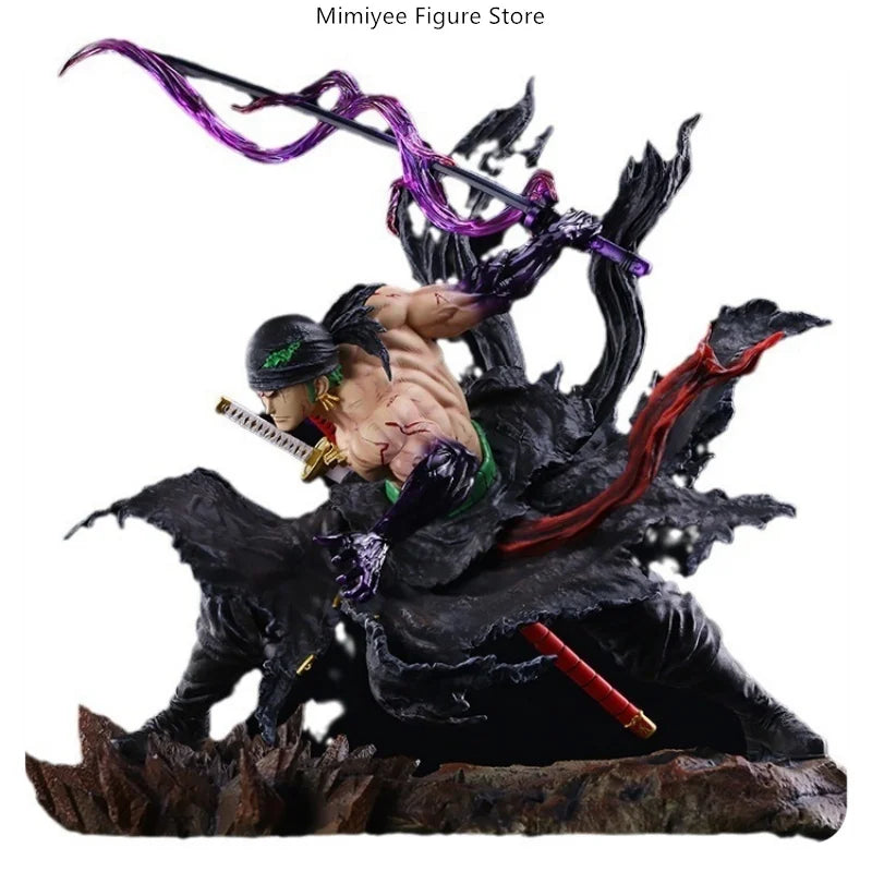 34cm One Piece Roronoa Zoro  Dual heads Anime Figure Model Statue Collectible Desktop Decoration Gift
