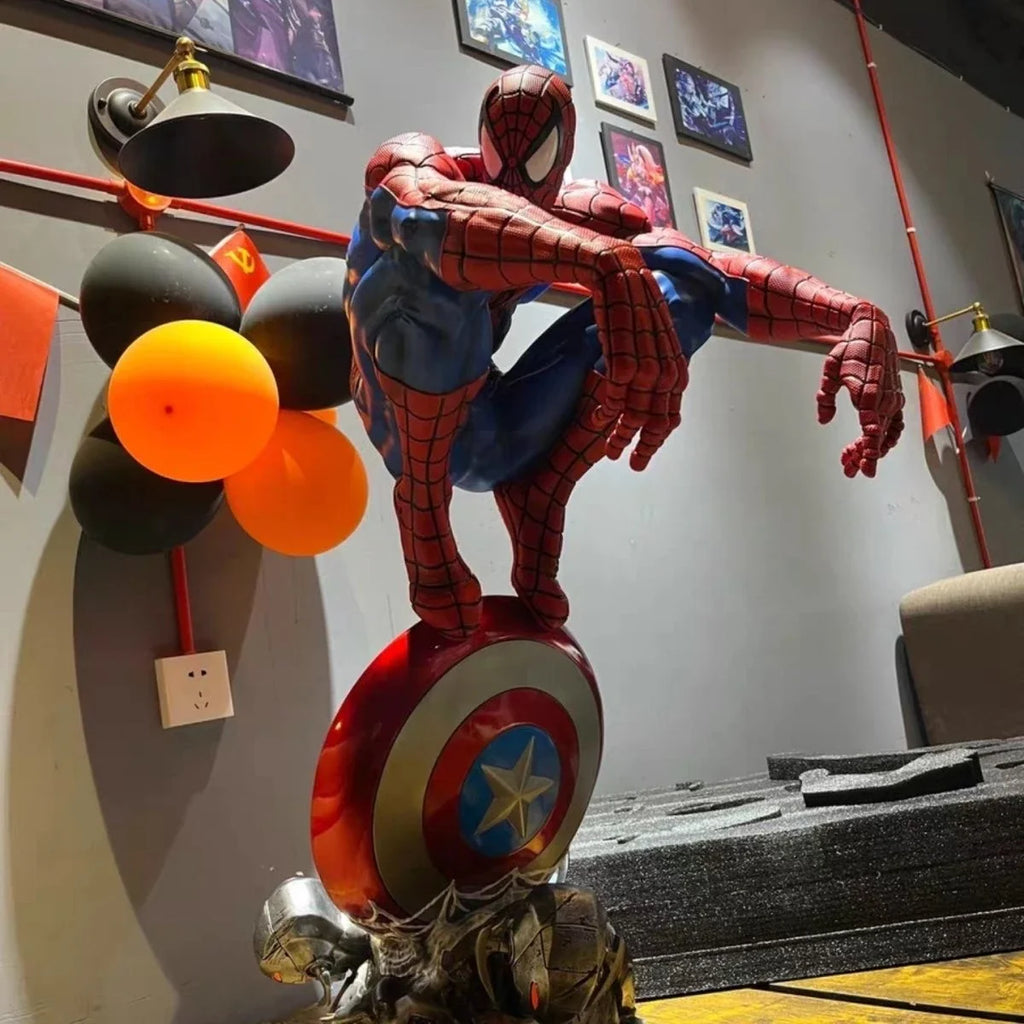 Classic Red Blue Spiderman Resin Statue Birthday Gift Friend Collectible Action Figure Toy Poseidon Design Unique Collectibles