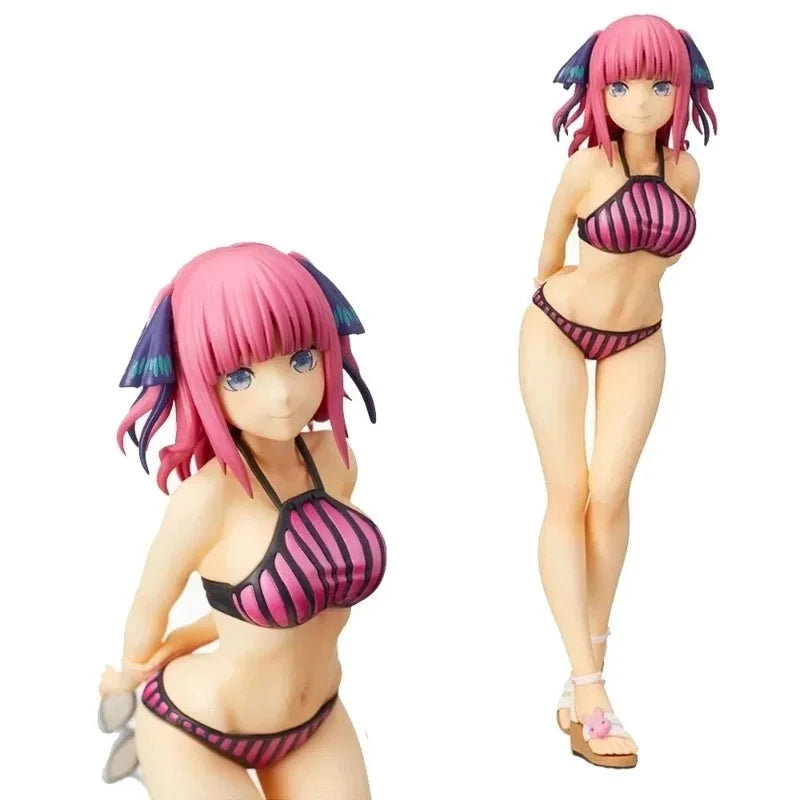 [Xmas 2025] 20cm Nakano Miku Figure - Swimwear Quintuplet Anime Statue, Static PVC Collectible Gift JP Anime