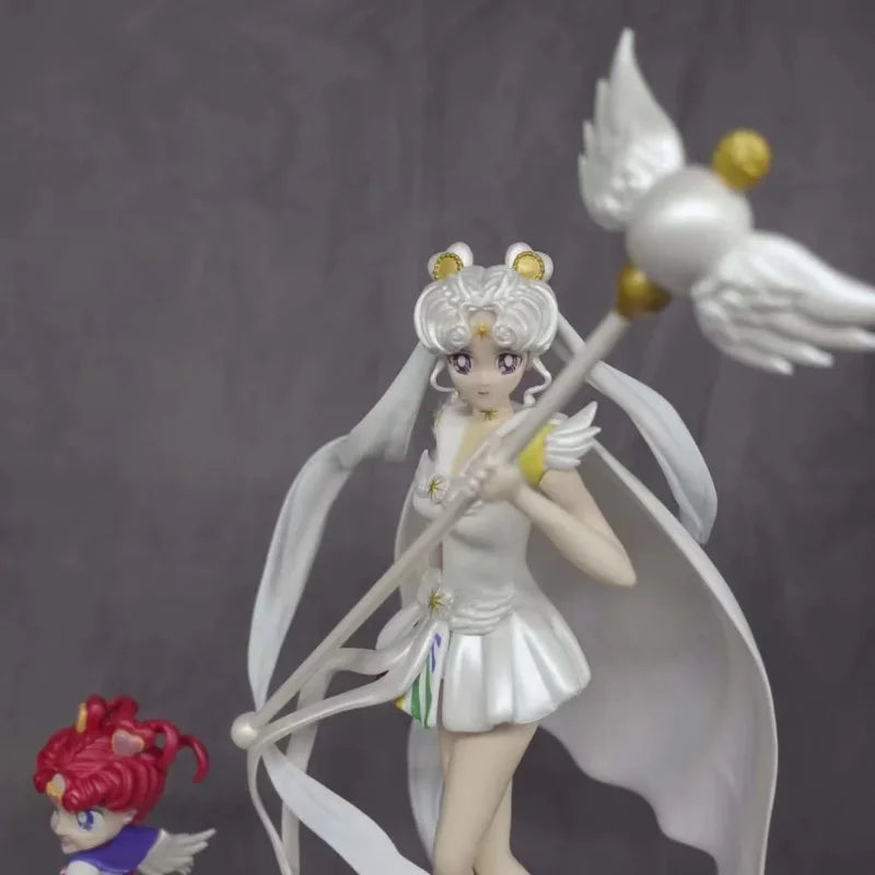 Sailor Moon Tsukino Usagi Can Emit Light Wedding Dress Figure Model Statue Collection Desktop Decoration Ornament  Girl Toy Gift