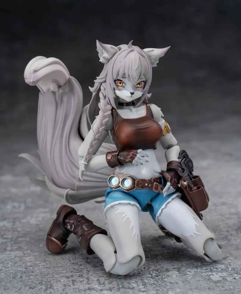 Anime Figure Toys Original Character Repairer 1/12 Wolf Girl Leah Anime Beauty Furry Girls Action Figures Model Toys Fans