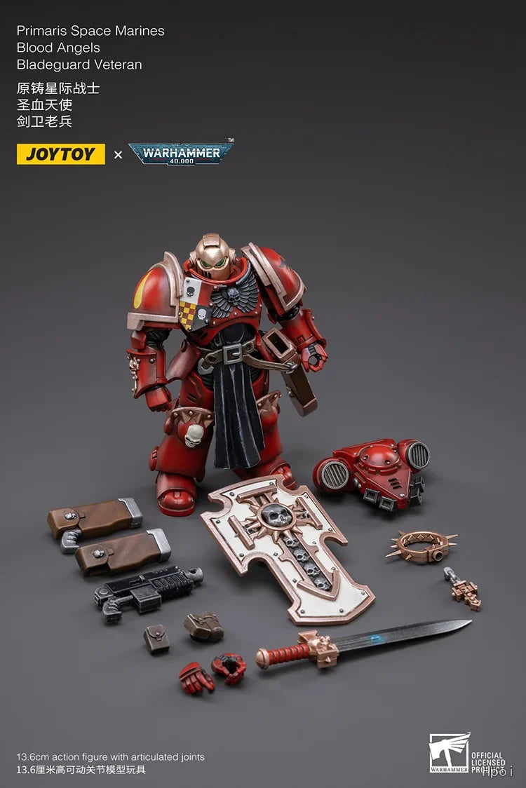 【FS】JOYTOY  Warhammer 40K  Scale 1/18 Action Figures Blood Angels Bladeguard Veteran   Models Toys Gifts