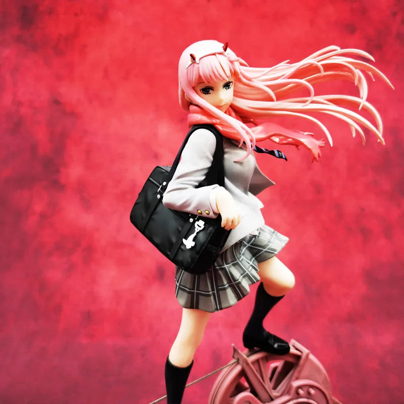 Darling In The Franxx 02 Model Dolls Figurines Backpack Uniform Anime Zero Two Pvc Action Figure Collectible Adult Kids Toy Gift