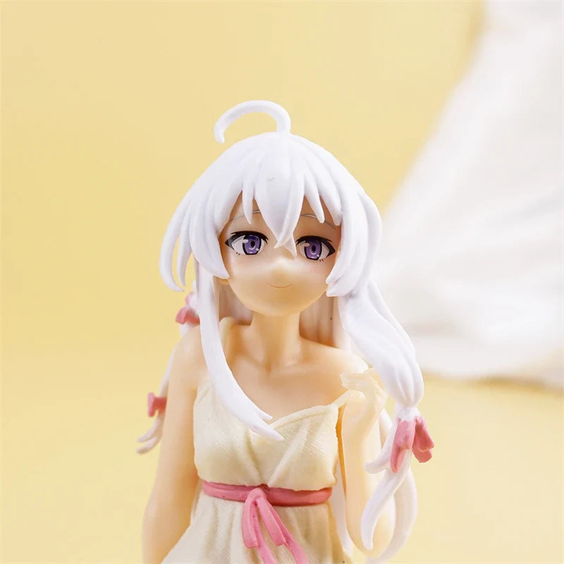 9cm Anime Wandering Witch: The Journey of Elaina Figure Elaina Pajama Sitting Posture Action Figure PVC Model Toys Collection