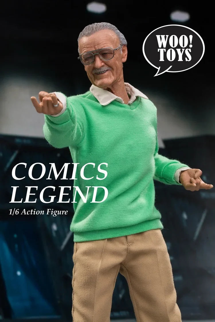 Brand New Woo Toys WO-001 1/6 Comic Legend Man Action Figure Lee Male Behind Marvel Delicate Model 12" Full Set Hobby Toys
