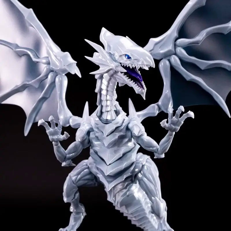 New Yu-Gi-Oh Blue-Eyes White Dragon Model Metal Spray-Painted Action Figures Assembly Kit desktop ornament Boys collect gifts