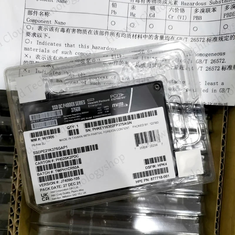 Original P4800X 375GB 750GB 1.5TB U.2 Long Life Enterprise Solid State Drive U.2 PCIE3.0 NVME SSD New