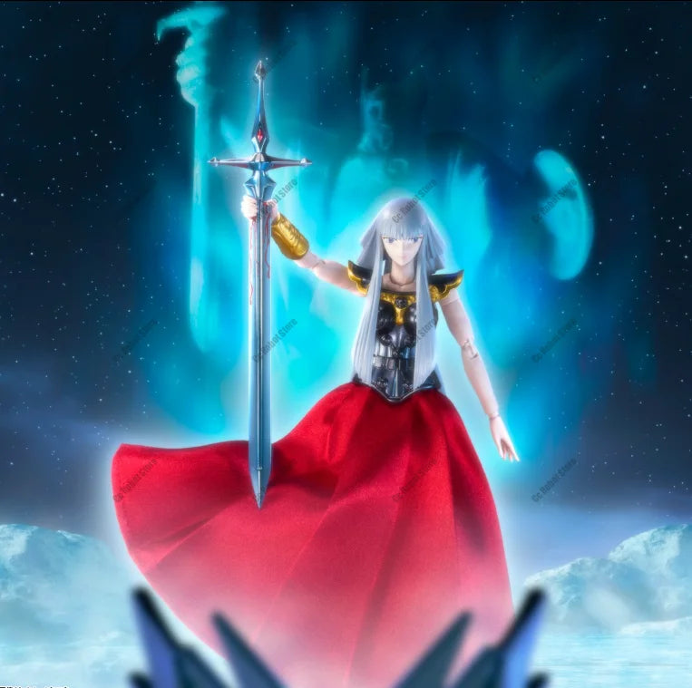 In-stock Bandai Original Saint Seiya Myth Cloth EX God Warrior Polaris Hilda Odin Gift Action Figure Anime Model Collection
