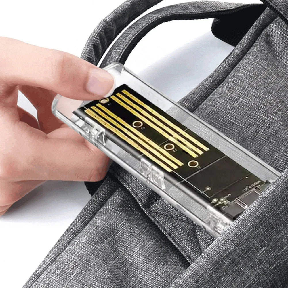M.2 NGFF SATA Type C USB 3.1 Transparent External SSD Case 10Gbps Hard Disk Case SSD Enclosure for 2230/2242/2260/2280