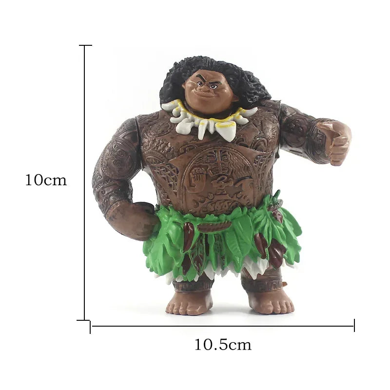 Disney Moana Action Figure 6pcs/set Anime Figure Demigod Maui Moana Waialiki Heihei Model Dolls Kids Toys Cake Decoration Gifts