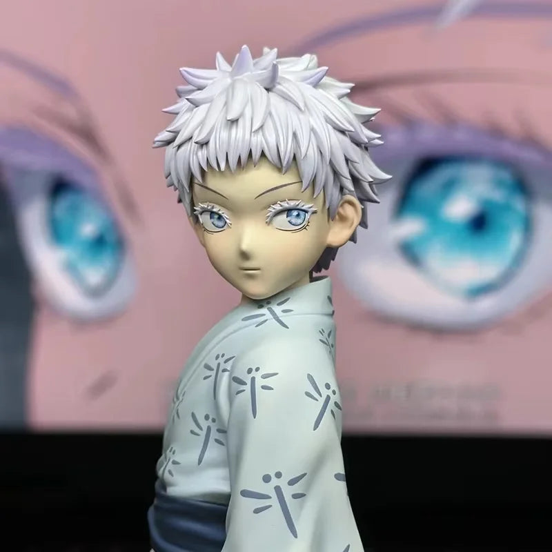 Original Anime Jujutsu Kaisen Figures Satoru Gojo Figure Childhood 5t5 Action Figurine Q Version Collection Models Statue Orname