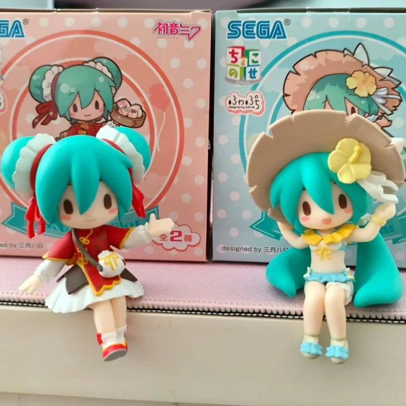 Original Sega Hatsune Miku Action Figure Decoration Collection Kawaii Q Version Trendy Fashion Creative Desktop Xmas Gift Toys