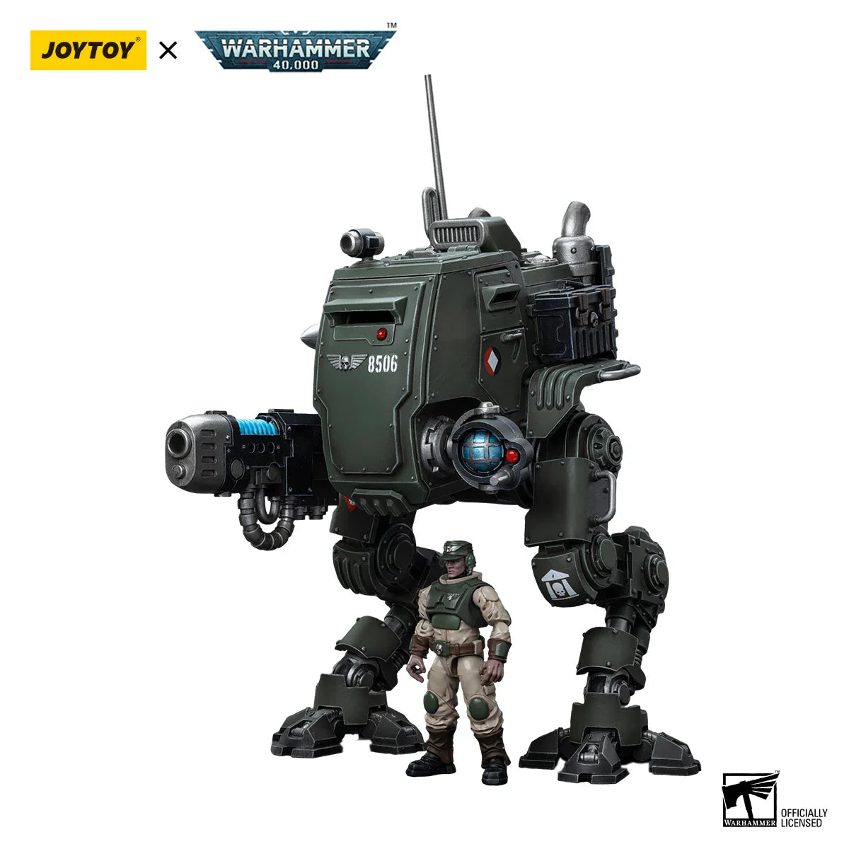 [IN-STOCK] JOYTOY Warhammer 40k 1/18 Action Figure Astra Militarum Cadian Armoured Sentinel Anime Military Model