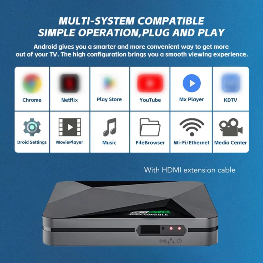 Super Game Box G36 Pro 128G 4K Retro Video Game Console with 60000+ Retro Games for MAME/PS1/PSP/DC Upgrade Wireless Controller