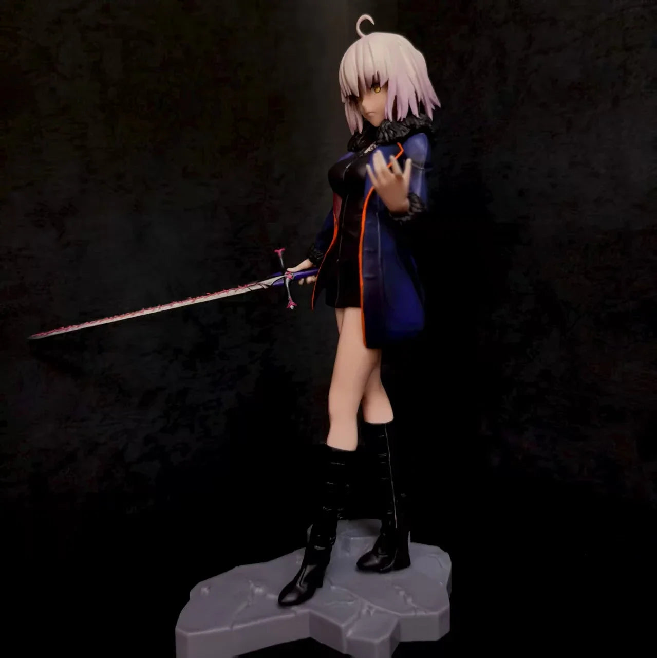 26cm Fate Grandorder Black Joan Of Arc Casual Clothes Cute Anime Action Figurines Model Kit Desktop Ornament Collection Toy Gift