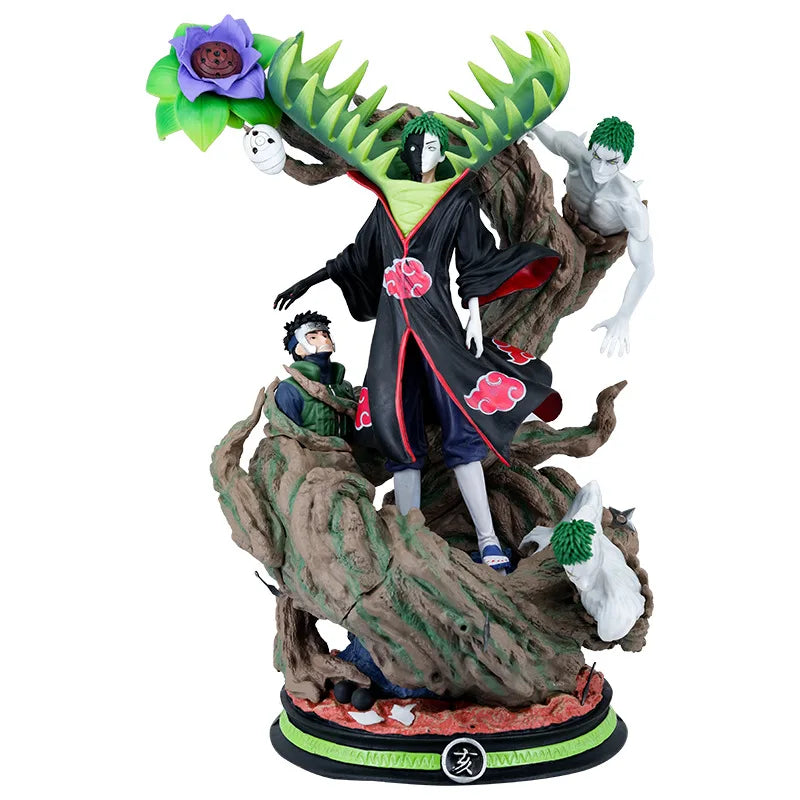 32cm Naruto Akatsuki GK Tobi Obito Zetsu Dual Head Sculpture Figure Model Anime PVC Statue Collection Desktop Decor for Gift Toy