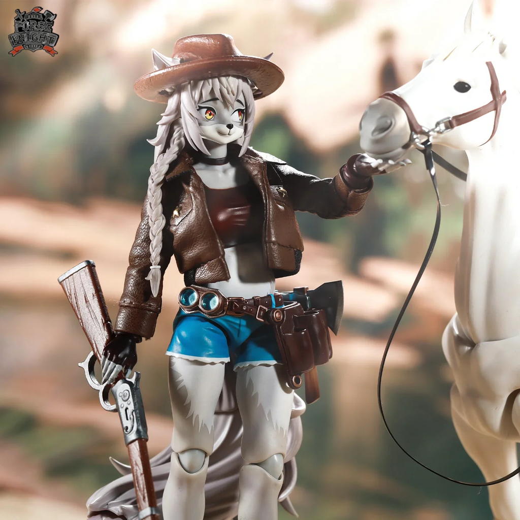 Lado Toys Leah Anime Wolf Girl Repairer Furry Girls Action Figure 1/12 Handmade Custom Cowgirl Cloth Set for Liya
