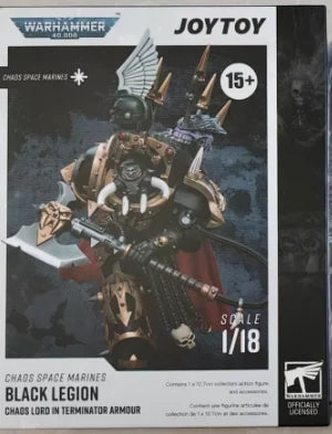 【SF】JOYTOY 1/18 Action Figure Chaos Space Marines Black Legion Chaos Lord in Terminator Armour Model Gifts Collection Ornaments