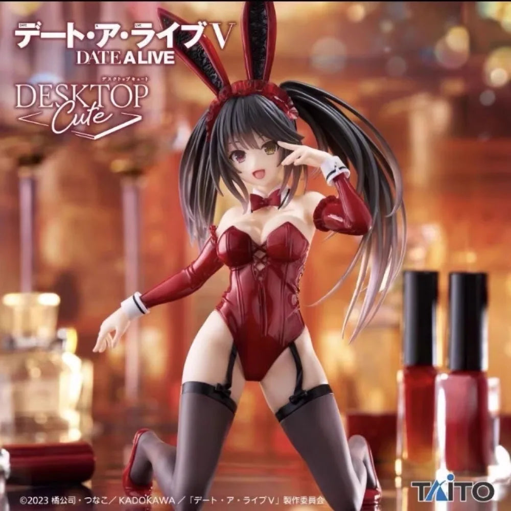 In Stock Taito Original Genuine Date A Live IV Tokisaki Kurumi Desktop Cute Figure Bunny Ver. 13cm Collections Model Toy Figures