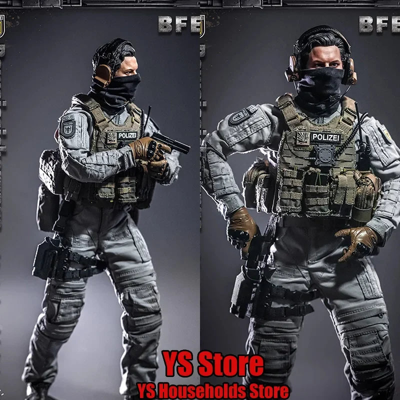 KT8008 1/6 BFE+ Counter Terrorism PolIze Force Cloth Man Action Figure Mini Static Rifle Model Ornament 12" Full Set Soldier