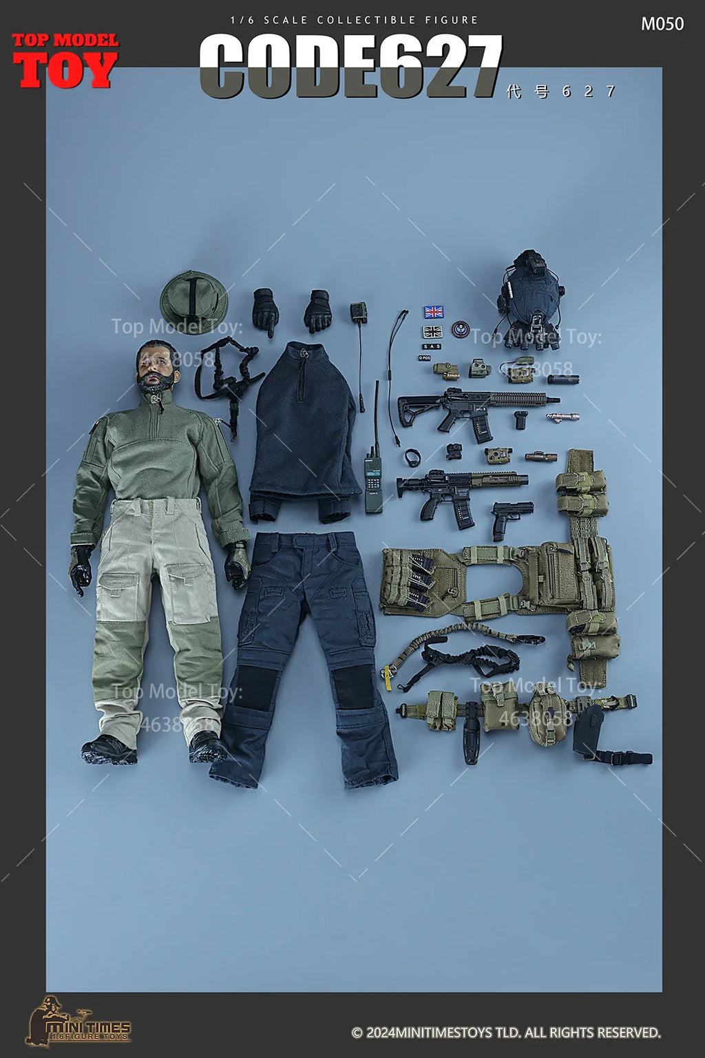 mini times toys M050 1/6 Britischer Special Air Service Scharfschütze 12 Zoll männliche Soldat Actionfigur Komplettset für Sammler