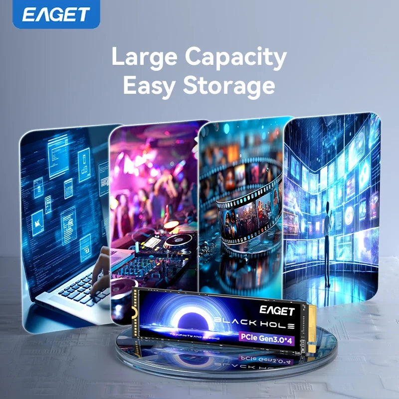 Eaget 3500MB/s SSD NVMe M.2 2280 PCIe 3.0x4 Internal Solid State Hard Drive 256GB 512GB 1TB ssd for PC PS5 Gaming