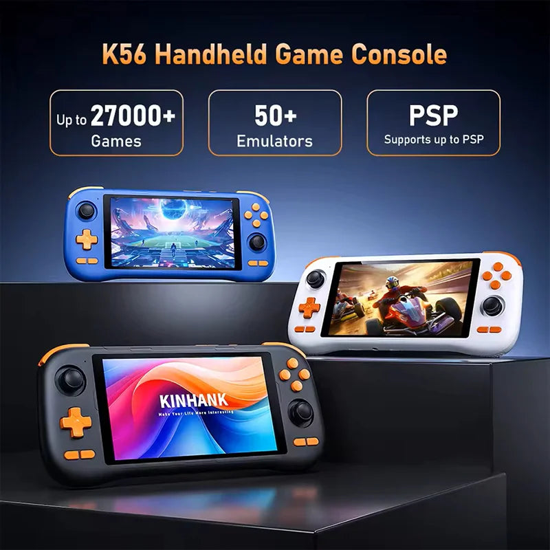 K56 Portable gaming console 5.5'' touch screen with 50 + emulators up to 27000 + retro games for DC/MAME/SS/Arcade/3DS