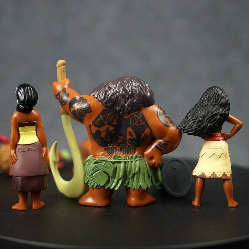 Anime Moana Maui Chief Tala Chick Action Figures Moana Princess Model Toys Cute Cartoon Doll Desktop Ornaments Children's Gifts