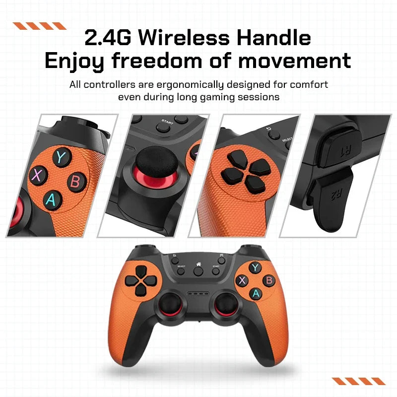 U36 Wireless Game Stick Retro Gaming Console S905X4 128G 50,000+ Games Support 40+ Classic Emulators For PS1 4K HDMI Kid Gifts