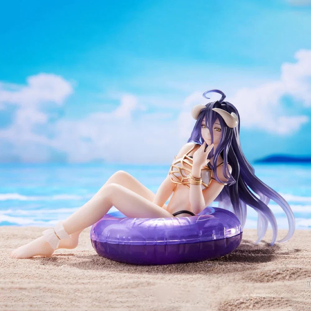 New Anime Figure Swimming Circle Albedo Action Figure PVC model bikini Girl Statue Doll Collection Toys Car Decor Xmas Gift