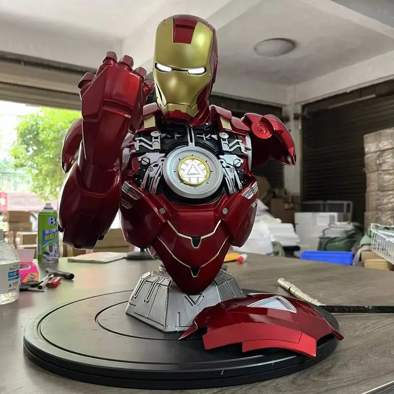 Authentic Stock Iron Man Figurine 1/6 40cm Bust Mk6 Joint Immovable Doll Model Ornament Toy Avengers 4 Gift For Boyfriend