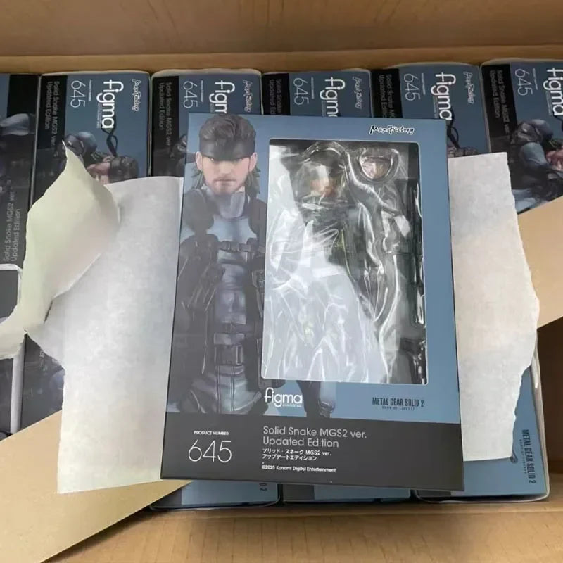 In Stock MAX Factory Original Box FigMA 645 Solid Snake MGS2 Version. Children's Action Figure Model Gift Gift Collection