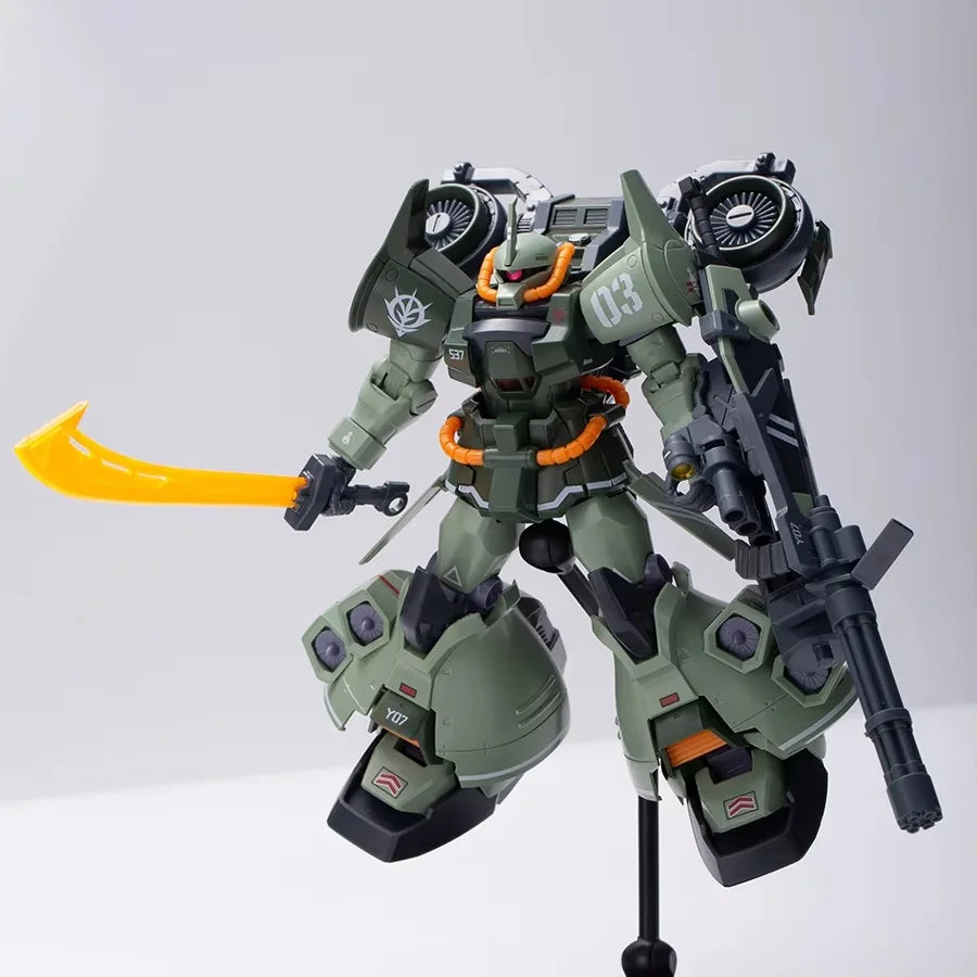 Gravitation HG 1/144 MS-07H-8 Gouf Flight Type Assembly Model Kit - Action Figure Plastic Robot Toy in Black Green Blue