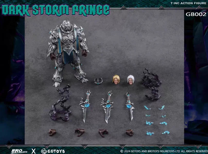 Original In Stock BROTOYS Dark Storm Prince Anduin Blackened Version PVC Movable Figure Model Desktop Collectible Toys Gifts