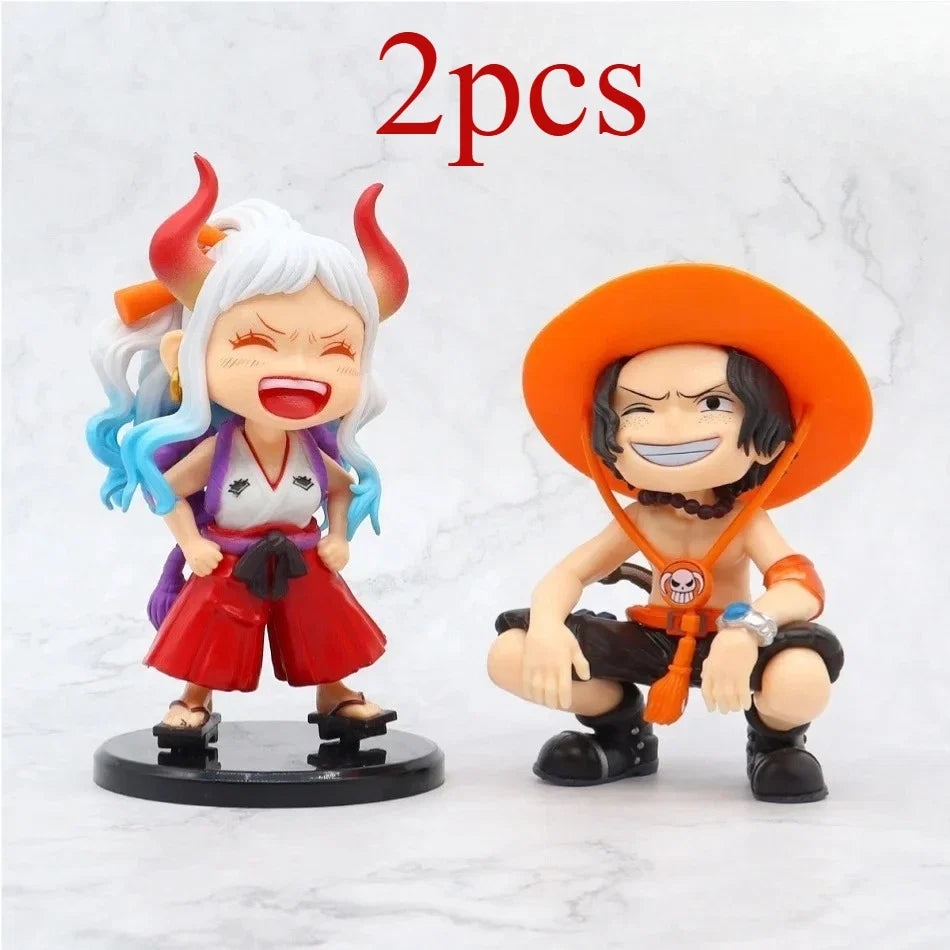 One Piece Anime Figure Doll Portgas D Ace Yamato Q Version Model Decor Peripheral Ornament Children Charm Birthday Gifts Toys